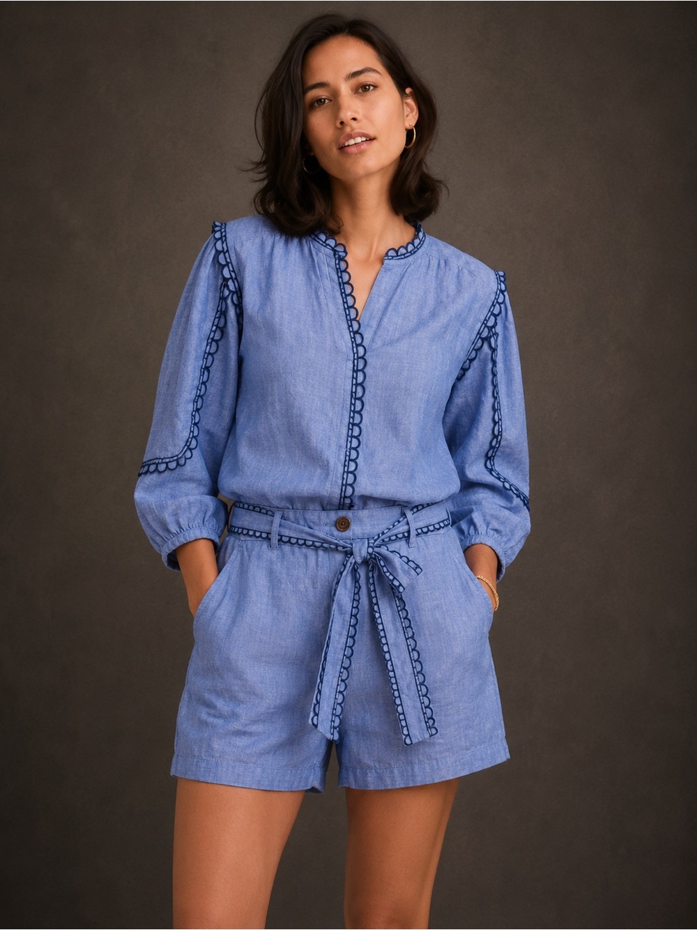 Ann Taylor Light Blue  shorts set
